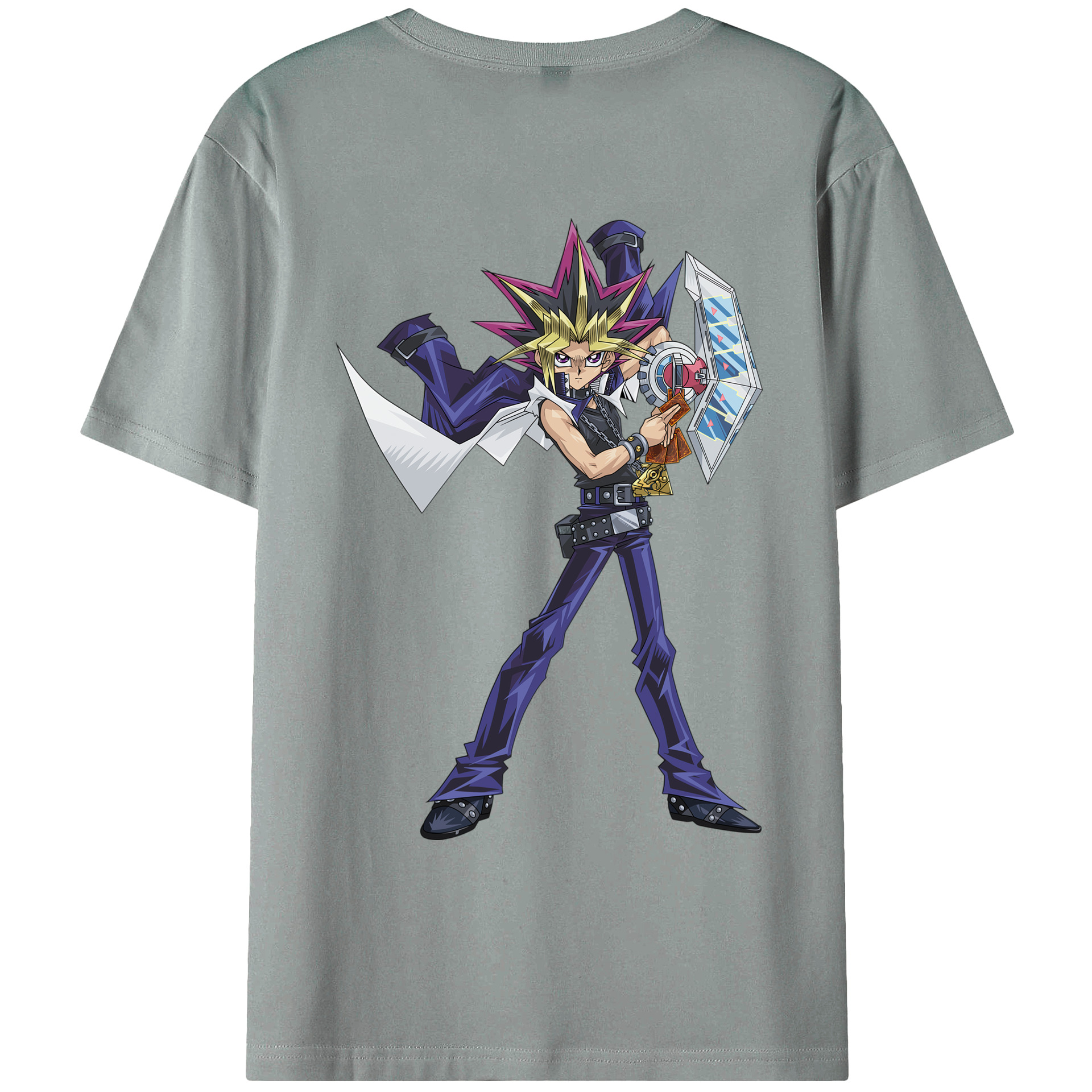 （画像用） 遊☆戯☆王 Yu-Gi-Oh! 綿100％ メンズ半袖Tシャツ（バックプリント） 通気性